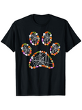 Men's T-Shirt Halloween Spider Web With Candy Covered Giant Paw Print