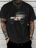 Men's T-Shirt Offroad Expedition Vehicle With Colorful Camping Gear Adventure Car