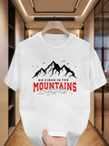 Men's T-Shirt No Virus In The Mountains With Soaring Birds And Majestic Peaks Mountains
