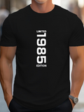 Men's T-Shirt Limited 1985 Edition Large Vertical White Text Typography