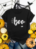 Men's T-Shirt Boo Spider Web With Hanging Creepy Halloween Spider