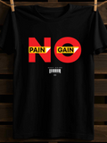 Men's T-Shirt No Pain No Gain With Bold Red Lettering Statement