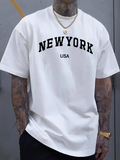 Men's T-Shirt New York Usa Simple Bold Lettering On Classic White T Shirt