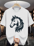 Men's T-Shirt Artistic Graceful Flowing Mane Horse Portrait