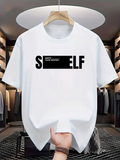 Men's T-Shirt Bold Modern Statement Block Print Words Self T Shirt