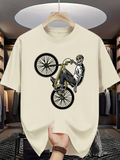 Men's T-Shirt Urban Stunt Cycling With Golden Bicycle And Cool Rider