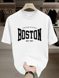 Men's T-Shirt United States Bold Graphic Text With Heritage Year Boston