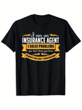 Men's T-Shirt I Solve Problems Bold Graphic With Yellow Banner Insurance Agent