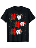 Men's T-Shirt Merry Christmas Snowflakes With Festive Smiling Holiday Teeth
