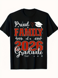 Men's T-Shirt Proud Family Of A 2026 Graduate With Graduation Cap And Decorative Accents T Shirt