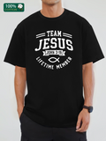 Men's T-Shirt Team Jesus Lifetime Member With Fish Symbol And Bold Text