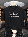 Men's T-Shirt Smile With Playful Curve And Cheerful Script Lettering