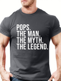 Men's T-Shirt Pops The Man The Myth The Legend Bold Statement Typography T Shirt