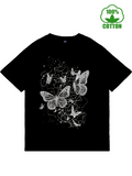 Men's T-Shirt Intricate Linework Floral Among Dancing Butterflies And Sparkling Stars Butterfly