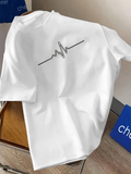Men's T-Shirt Minimalist Pulse Line Graphic Heartbeat
