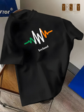 Men's T-Shirt Ireland Color Sound Waves On Black Tee