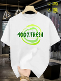 Men's T-Shirt 100 Percent Fresh With Green Brushstroke Artistic Pattern Shirt