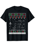 Men's T-Shirt Funny Math Equations With Christmas Icons And Festive Patterns T Shirt