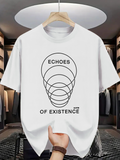 Men's T-Shirt Echoes Of Existence Overlapping Lines With Minimalist Circular Modern Graphic