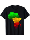 Men's T-Shirt Colorful Scenic Landscape Within Vibrant Gradient Map Outline Africa