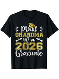 Men's T-Shirt Proud Grandma Of A 2026 Graduate With Golden Cap And Diploma
