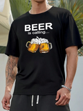 Men's T-Shirt Beer Is Calling Two Foaming Glasses Of Cold Beer