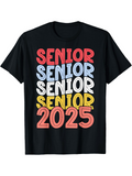 Men's T-Shirt Senior 2025 Multicolor Hand Drawn Lettering With Playful Doodle Accents T Shirt