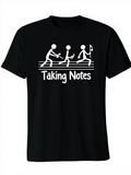 Men's T-Shirt Taking Notes Three Figures Carrying Flags On Music Staff