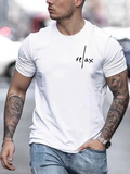 Men's T-Shirt Relax Minimalist Letter Art With Simple Casual Streetwear Tee
