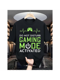Men's T-Shirt Do Not Disturb Gaming Mode Activated Green Controller Icon Tee