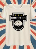 Men's T-Shirt Golf Club With Three Stars Modern Shield Golf Ball
