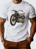 Men's T-Shirt Classic Green Retro Motorcycle Under Bright Studio Lighting Motorcycle