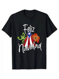 Men's T-Shirt Puerto Rican Holiday With Lizard And Tropical Flower Christmas Tree