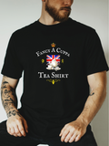 Men's T-Shirt Fancy A Cuppa British Flag With Golden Crown And Teacup Under Text