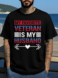 Men's T-Shirt My Favorite Veteran Is My Husband Arrow And Heart T Shirt