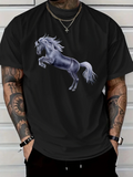 Men's T-Shirt Midnight Shine With Flowing Mane And Energetic Running Horse