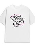 Men's T-Shirt Answer Belongs To God Bold Lettering With Pastel Pink Accents Quote