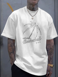 Men's T-Shirt Lets Play With Dynamic Lines Over A Classic Basketball