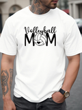Men's T-Shirt Volleyball Mom Cute Script With Heart Motif Centered Volleyball