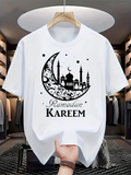 Men's T-Shirt Ramadan Kareem Crescent Moon With Islamic Mosque And Stars
