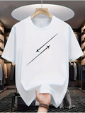 Men's T-Shirt Minimalist Black Line Art Jet Planes Crossing Sky