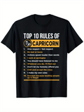 Men's T-Shirt Top Ten Rules In Bold Yellow Type For Capricorn T Shirt