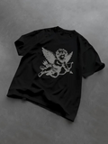Men's T-Shirt Shimmering Winged Cupid Surrounded By Stars Holding A Bow Arrow Cherub