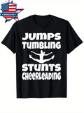 Men's T-Shirt Jumps Tumbling Stunts Cheerleading Graphic With Athletic Pose Cheerleader