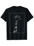 Men's T-Shirt Abstract Patterns And Fine Lines Adorning A Stylish Giraffe