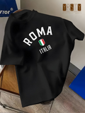 Men's T-Shirt Roma Italia With Italian Flag Graphic Shirt