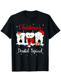 Men's T-Shirt Christmas Dental Squad Festive Cartoon Teeth With Winter Accessories