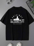 Men's T-Shirt Original Est 1889 Downtown Skyline With Letters Oklahoma City