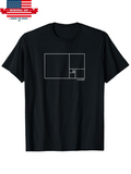 Men's T-Shirt Minimalist Rectangle Line Art With Golden Ratio Geometric Shape