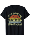 Men's T-Shirt Its Official Im The Favorite Son In Law Vintage Style Retro Sunburst Graphic T Shirt